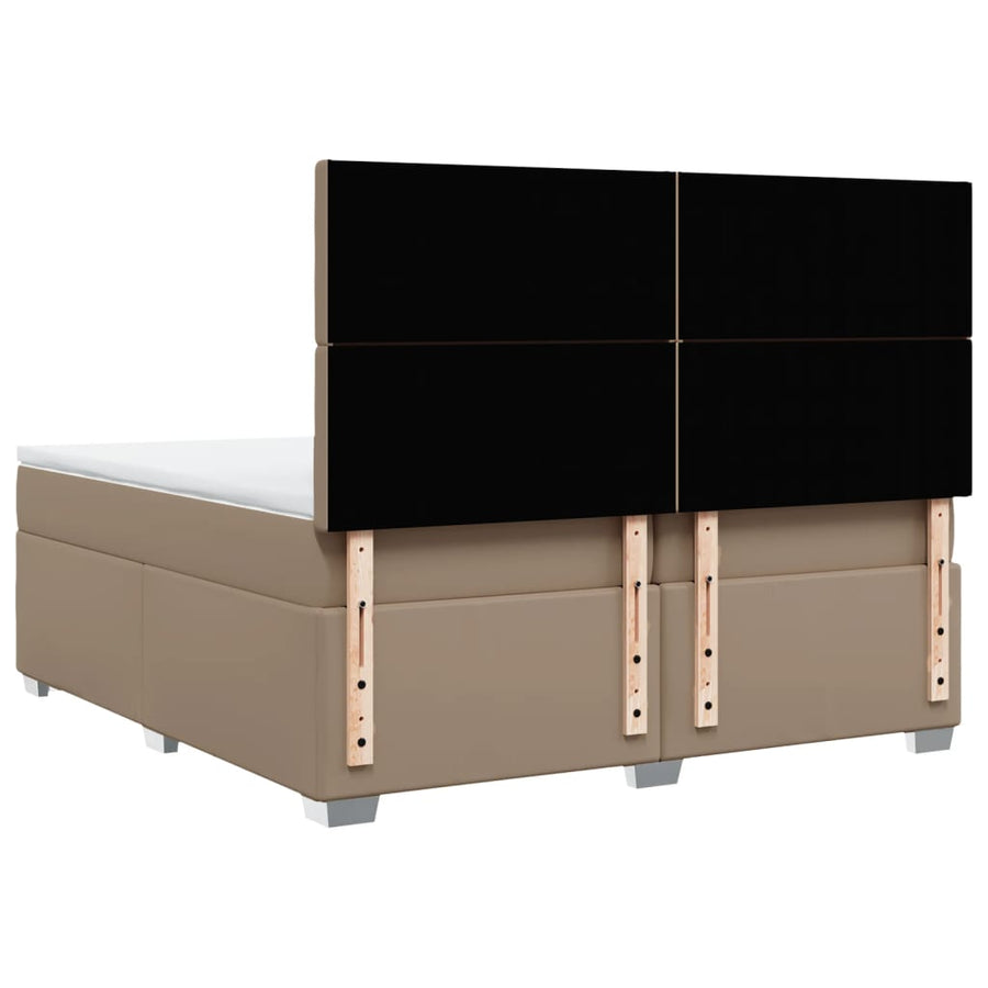 Boxspring met matras kunstleer cappuccinokleurig 200x200 cm