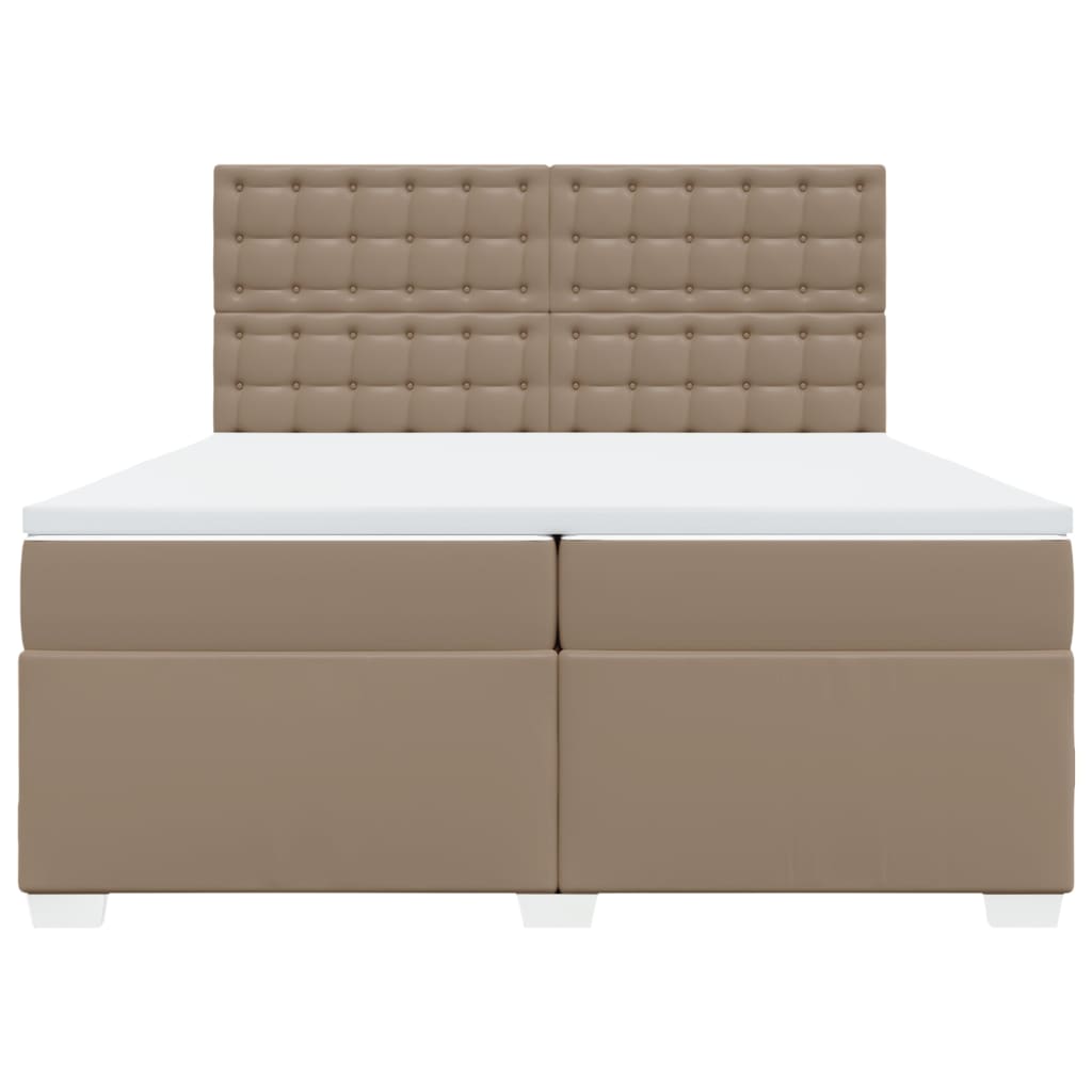 Boxspring met matras kunstleer cappuccinokleurig 200x200 cm