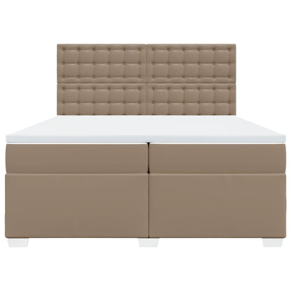 Boxspring met matras kunstleer cappuccinokleurig 200x200 cm