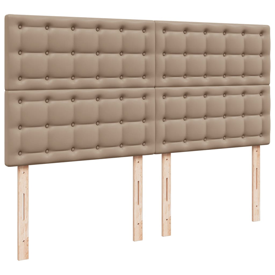 Boxspring met matras kunstleer cappuccinokleurig 200x200 cm
