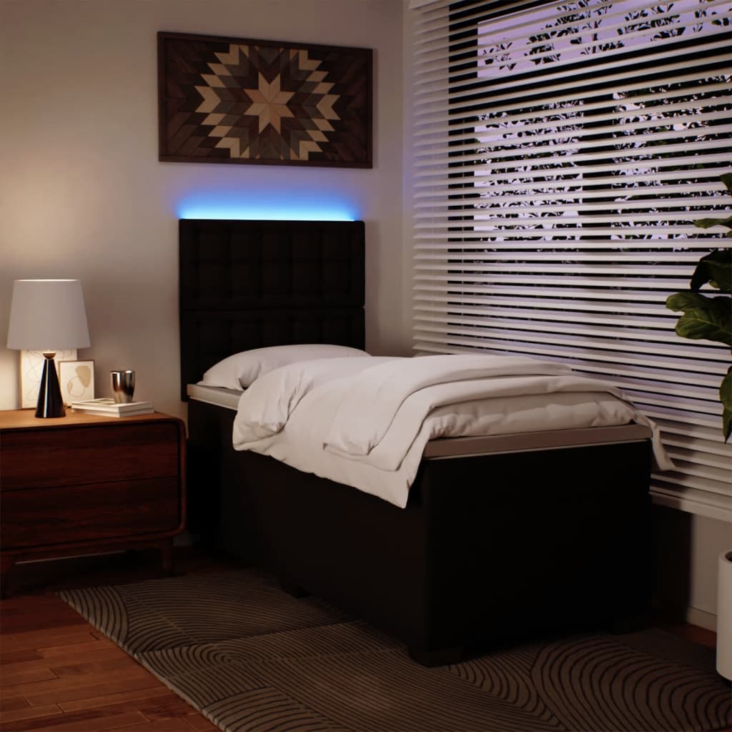 Boxspring met matras kunstleer zwart Single