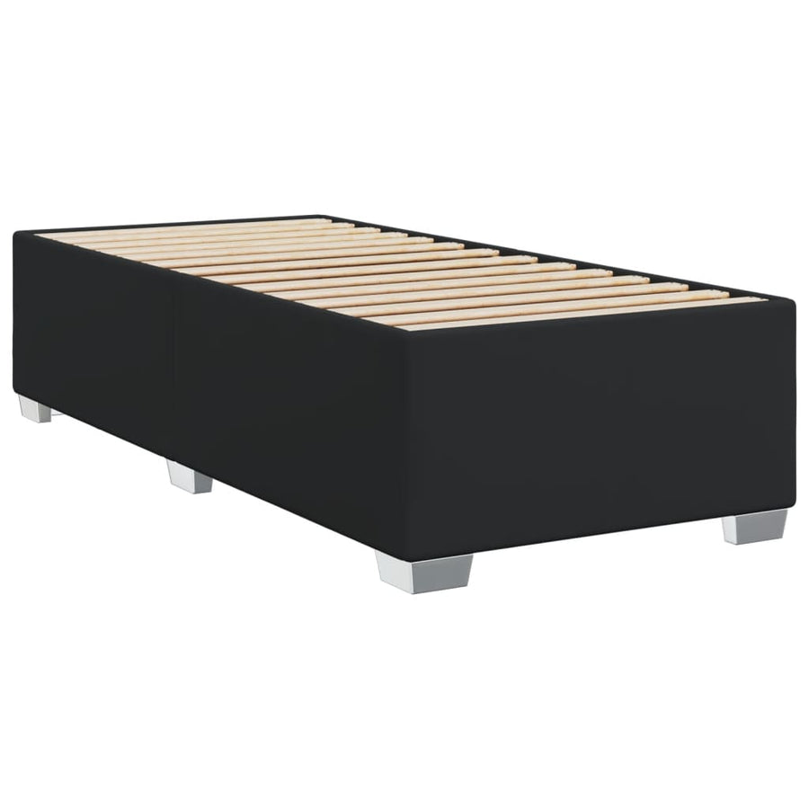 Boxspring met matras kunstleer zwart Single