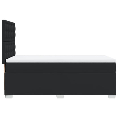 Boxspring met matras kunstleer zwart Single