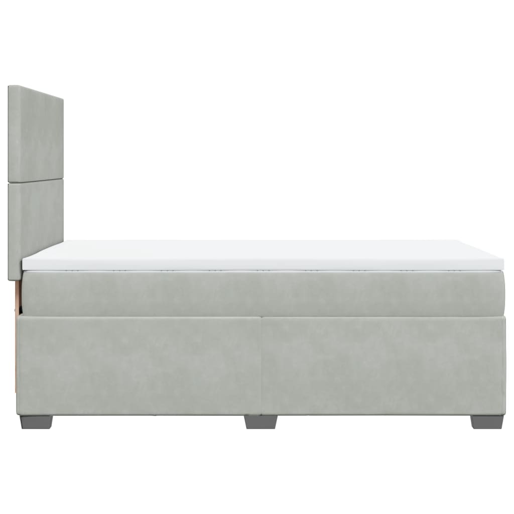 Boxspring met matras fluweel lichtgrijs 80x200 cm