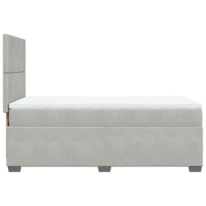 Boxspring met matras fluweel lichtgrijs 80x200 cm