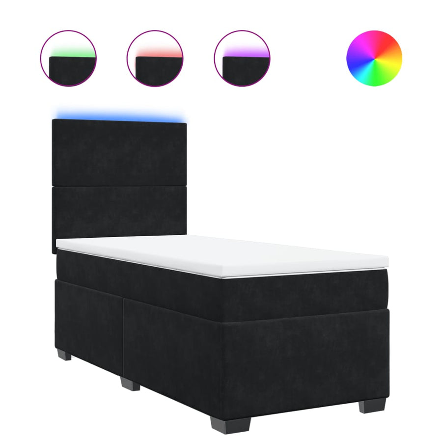 Boxspring met matras fluweel zwart 80x200 cm