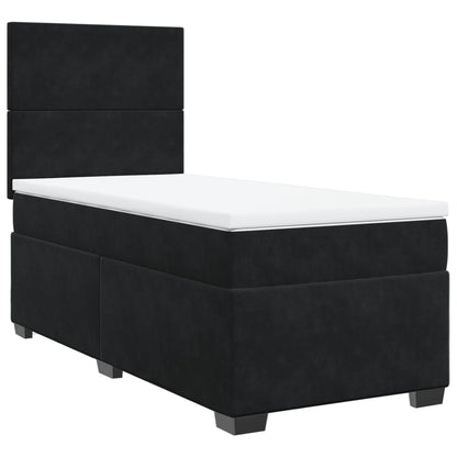 Boxspring met matras fluweel zwart 80x200 cm