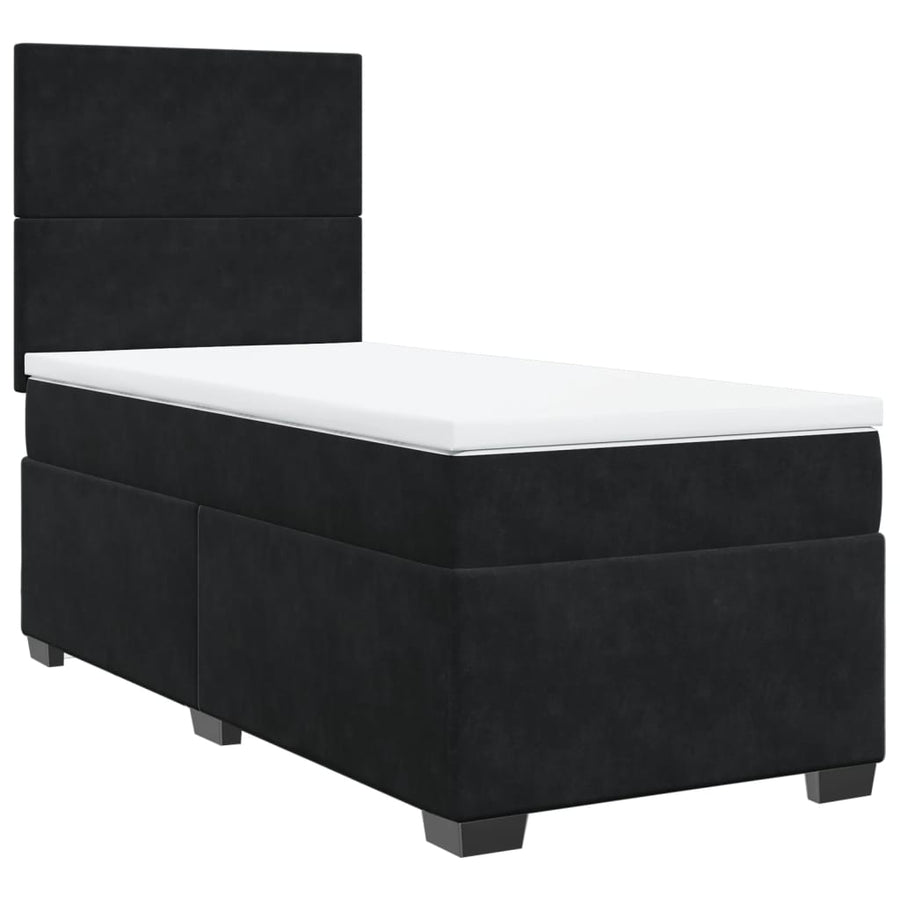 Boxspring met matras fluweel zwart 80x200 cm