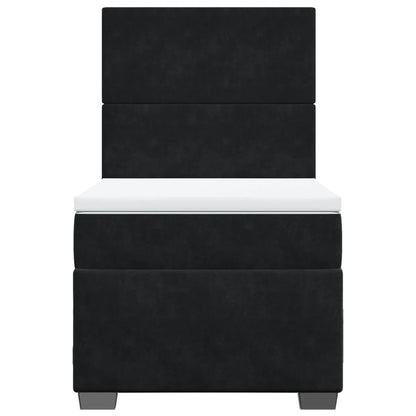 Boxspring met matras fluweel zwart 80x200 cm