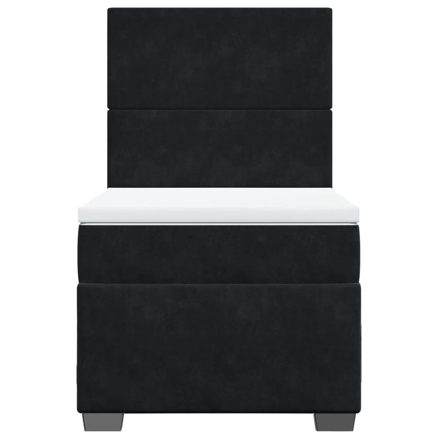 Boxspring met matras fluweel zwart 80x200 cm
