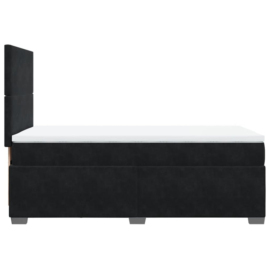 Boxspring met matras fluweel zwart 80x200 cm