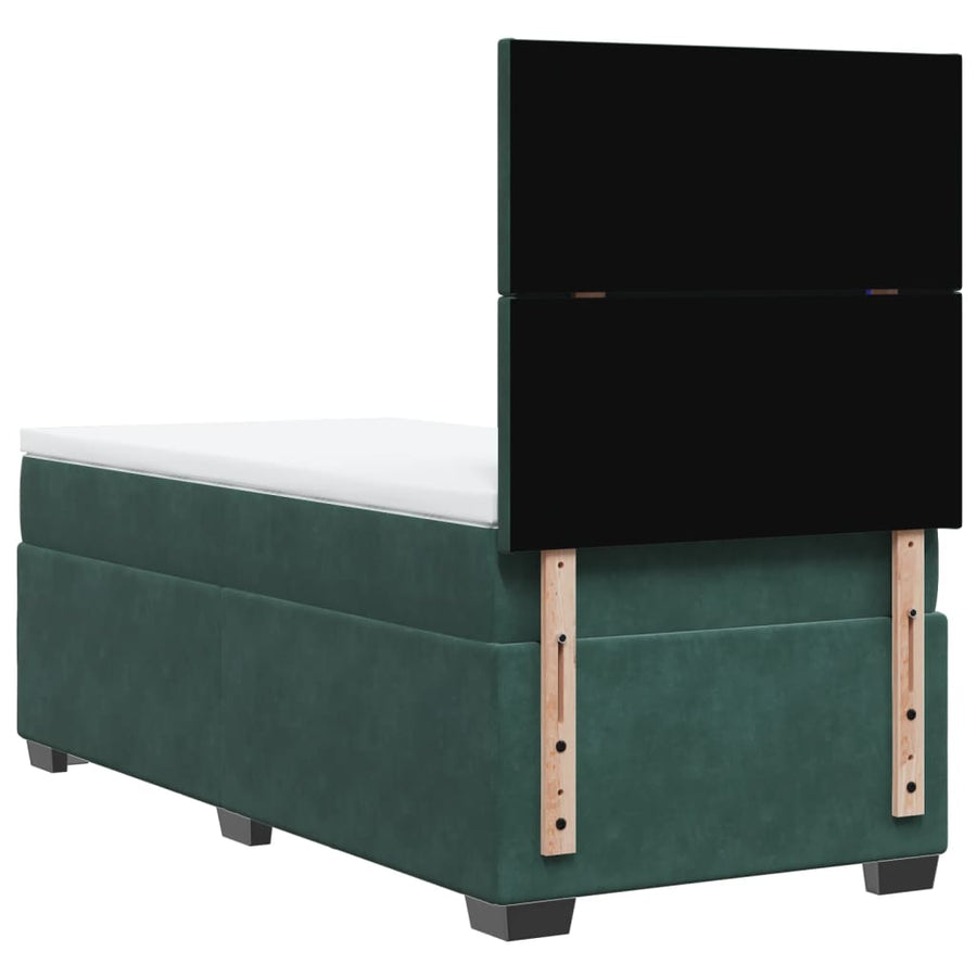 Boxspring met matras fluweel donkergroen 80x200 cm