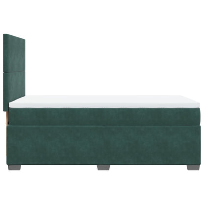 Boxspring met matras fluweel donkergroen 80x200 cm