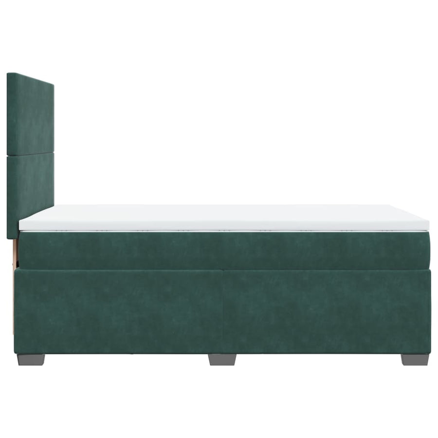 Boxspring met matras fluweel donkergroen 80x200 cm