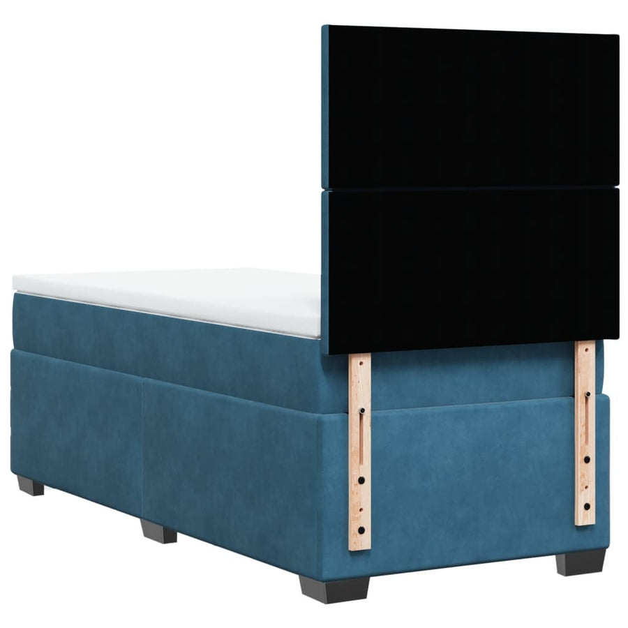 Boxspring met matras fluweel blauw 80x200 cm