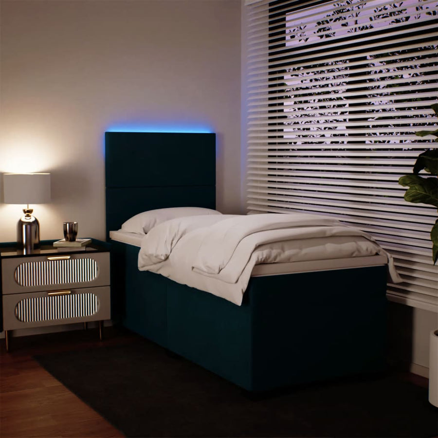 Boxspring met matras fluweel blauw 80x200 cm