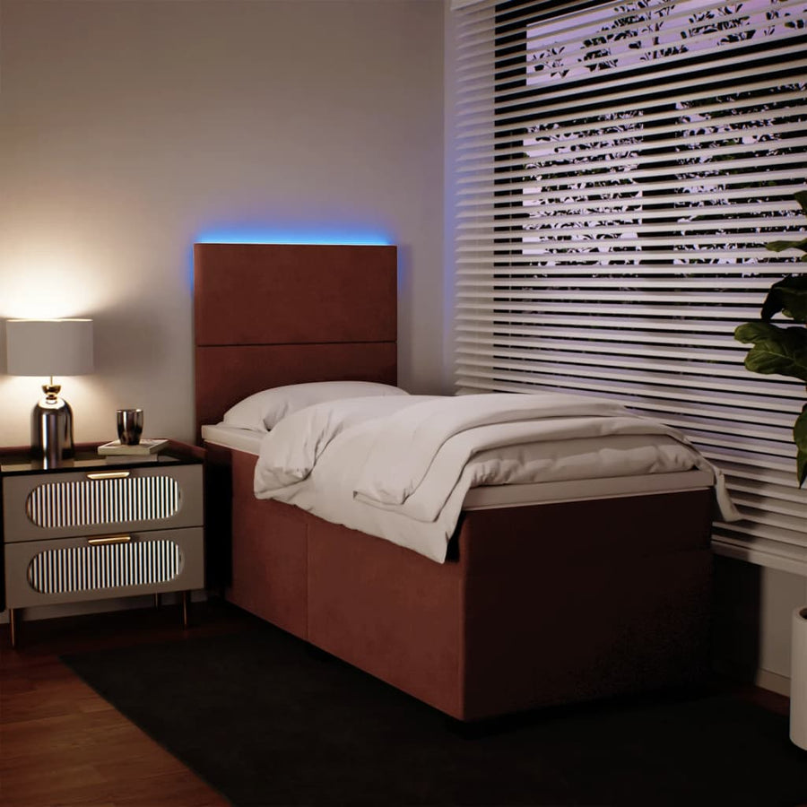 Boxspring met matras fluweel roze 80x200 cm