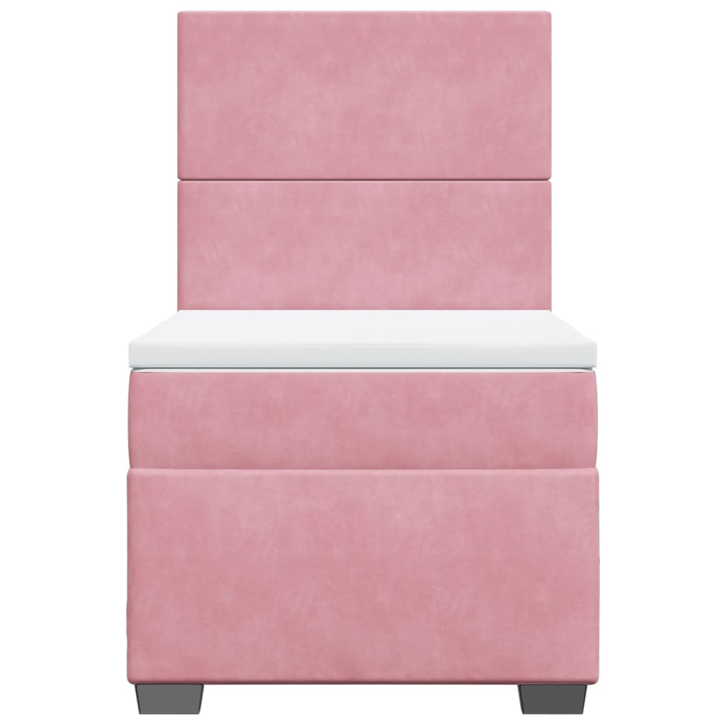 Boxspring met matras fluweel roze 80x200 cm