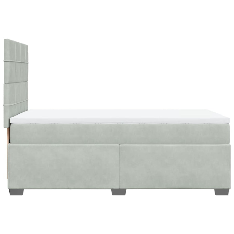 Boxspring met matras fluweel lichtgrijs 80x200 cm