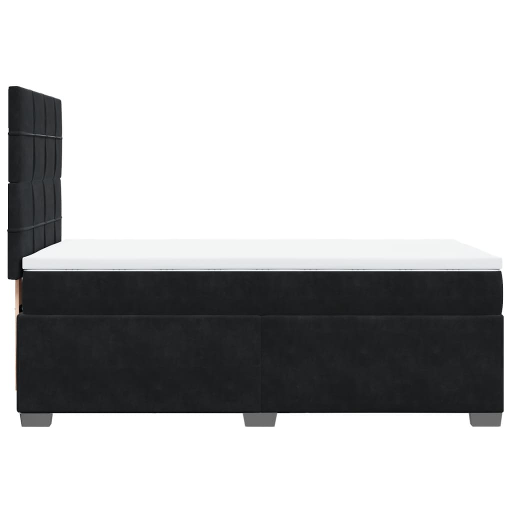 Boxspring met matras fluweel zwart 80x200 cm