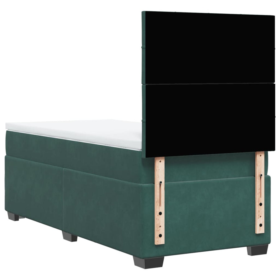Boxspring met matras fluweel donkergroen 80x200 cm