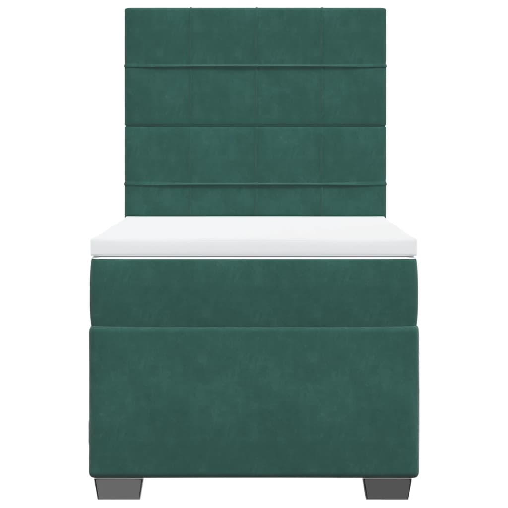 Boxspring met matras fluweel donkergroen 80x200 cm