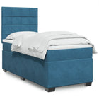 Boxspring met matras fluweel blauw 80x200 cm