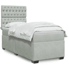Boxspring met matras 80x200 cm lichtgrijs fluweel