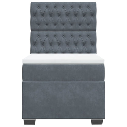Boxspring met matras fluweel donkergrijs 80x200 cm