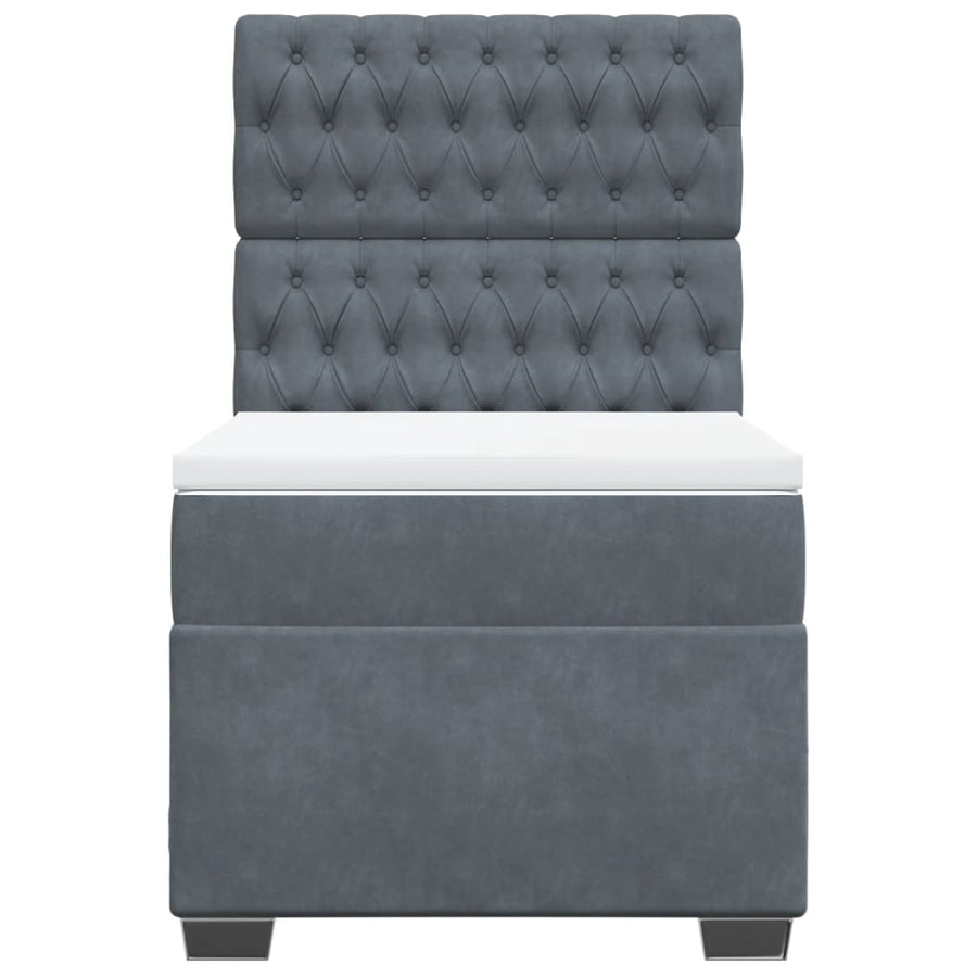 Boxspring met matras fluweel donkergrijs 80x200 cm
