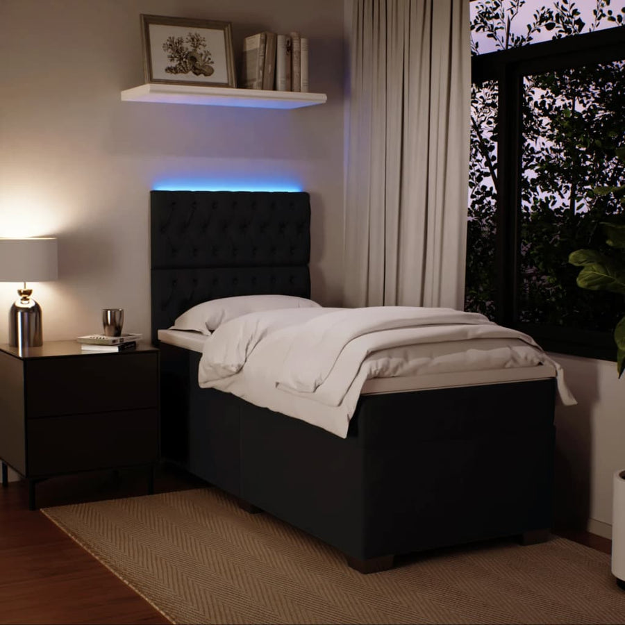 Boxspring met matras fluweel zwart 80x200 cm