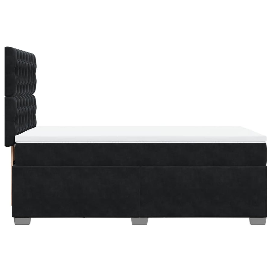 Boxspring met matras fluweel zwart 80x200 cm