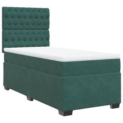 Boxspring met matras fluweel donkergroen 80x200 cm