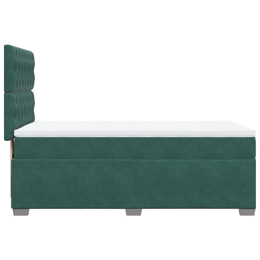 Boxspring met matras fluweel donkergroen 80x200 cm