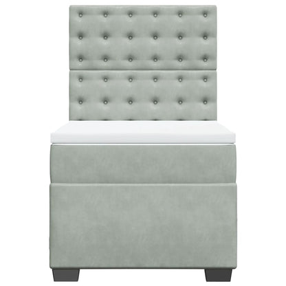 Boxspring met matras fluweel lichtgrijs 80x200 cm