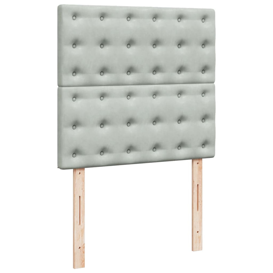 Boxspring met matras fluweel lichtgrijs 80x200 cm