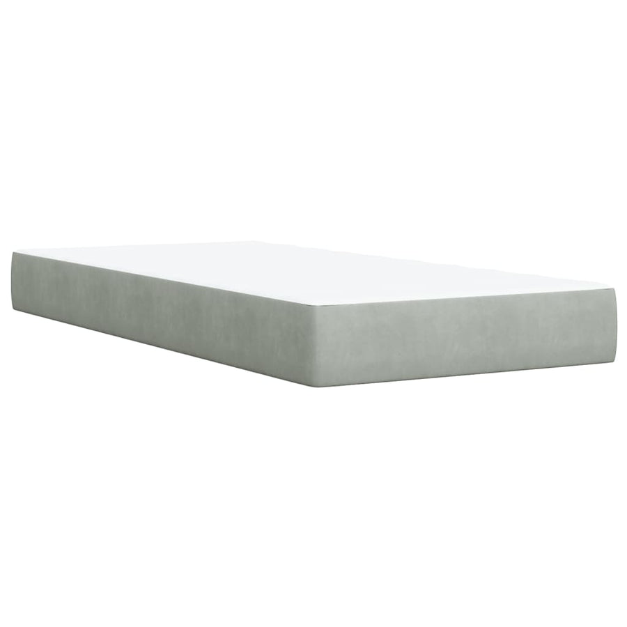 Boxspring met matras fluweel lichtgrijs 80x200 cm