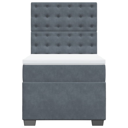 Boxspring met matras fluweel donkergrijs 80x200 cm
