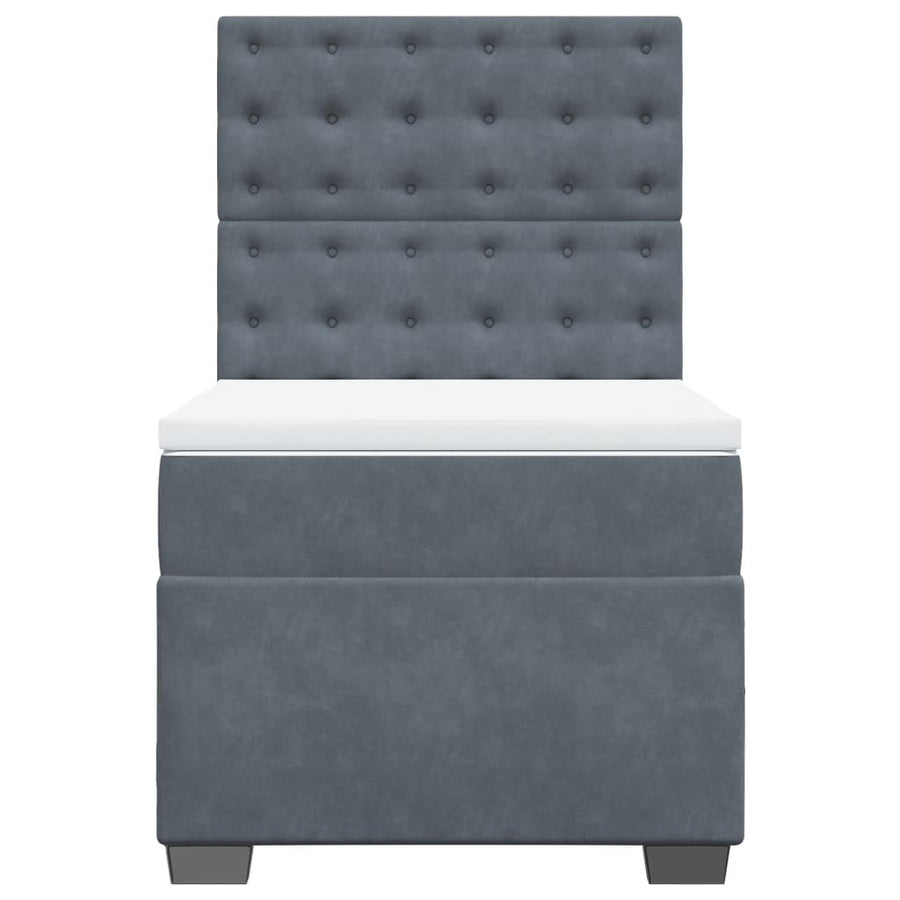 Boxspring met matras fluweel donkergrijs 80x200 cm