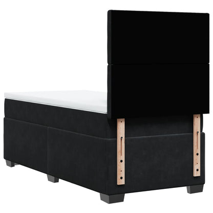 Boxspring met matras fluweel zwart 80x200 cm