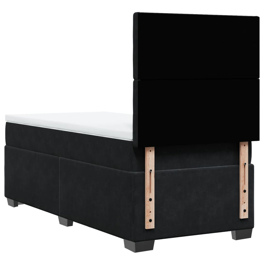 Boxspring met matras fluweel zwart 80x200 cm