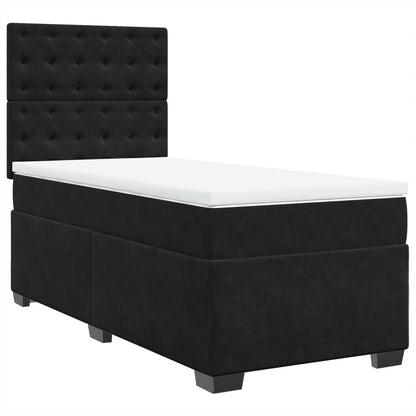 Boxspring met matras fluweel zwart 80x200 cm