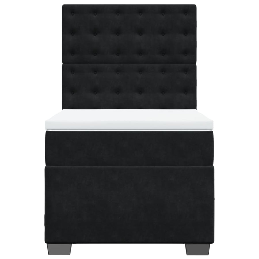 Boxspring met matras fluweel zwart 80x200 cm