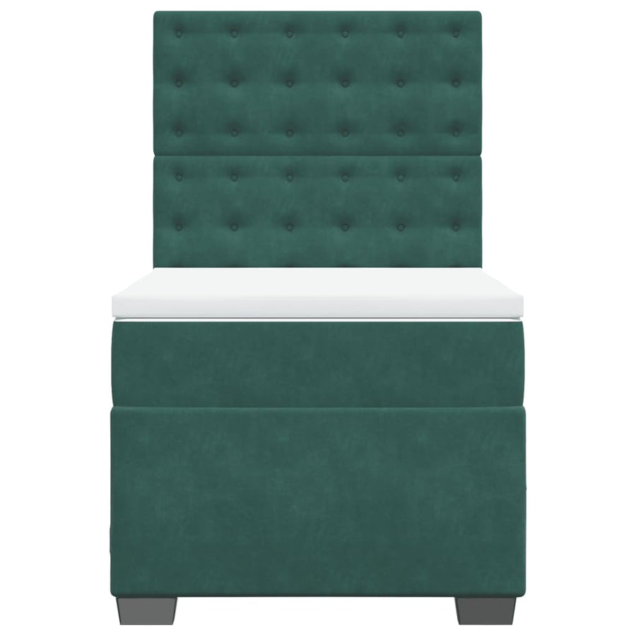 Boxspring met matras fluweel donkergroen 80x200 cm