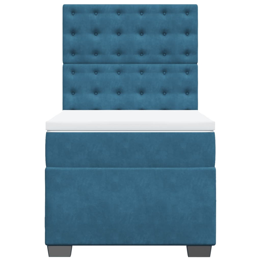 Boxspring met matras fluweel blauw 80x200 cm