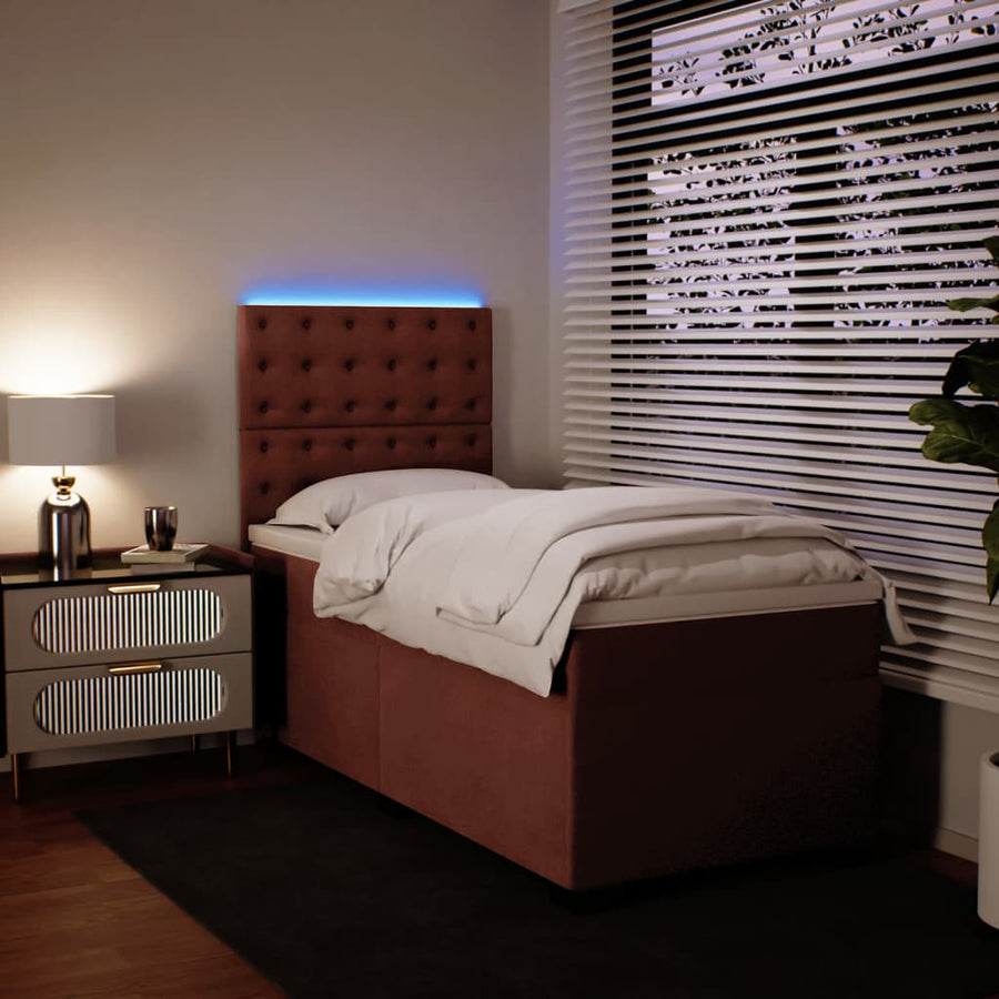 Boxspring met matras fluweel roze 80x200 cm