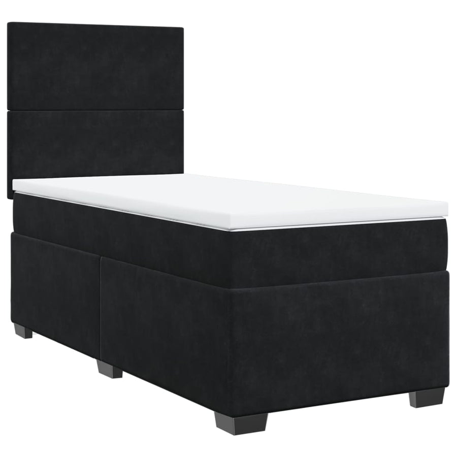 Boxspring met matras fluweel zwart 90x190 cm