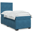 Boxspring met matras 90x190 cm fluweel blauw