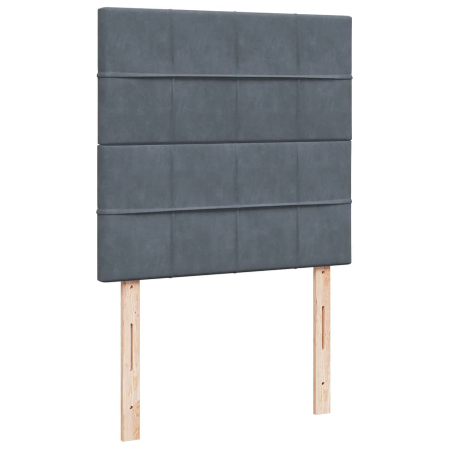 Boxspring met matras fluweel donkergrijs 90x190 cm