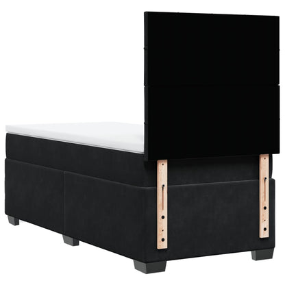 Boxspring met matras fluweel zwart 90x190 cm